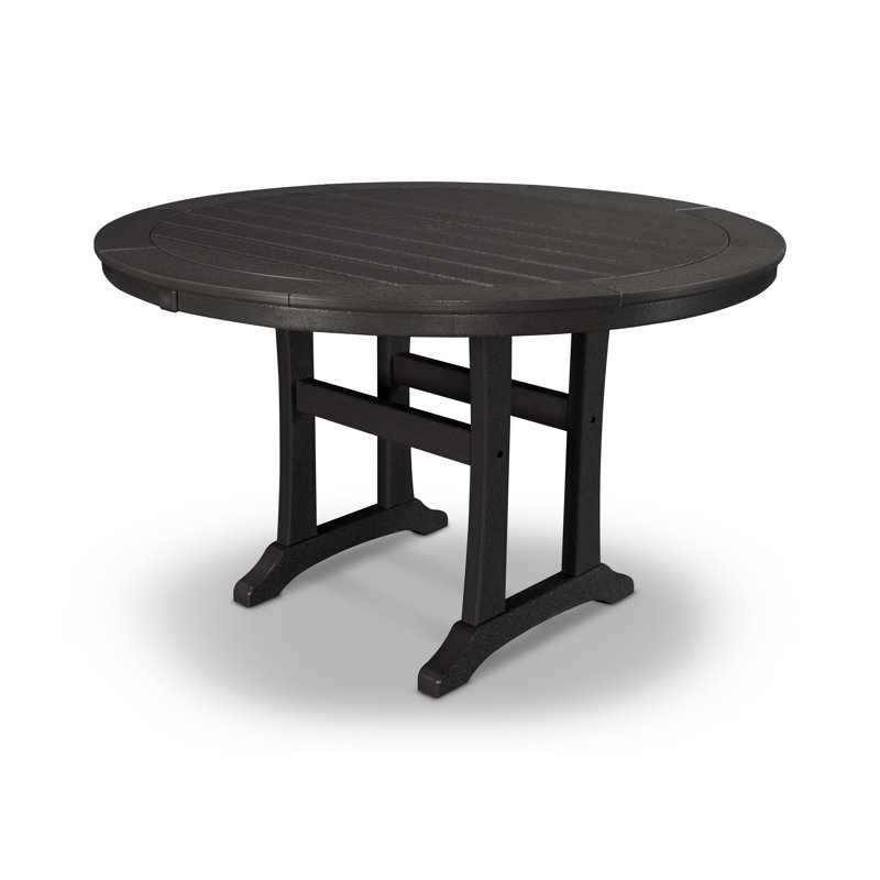 POLYWOOD® Nautical Trestle 48" Round Dining Table & Reviews Birch Lane